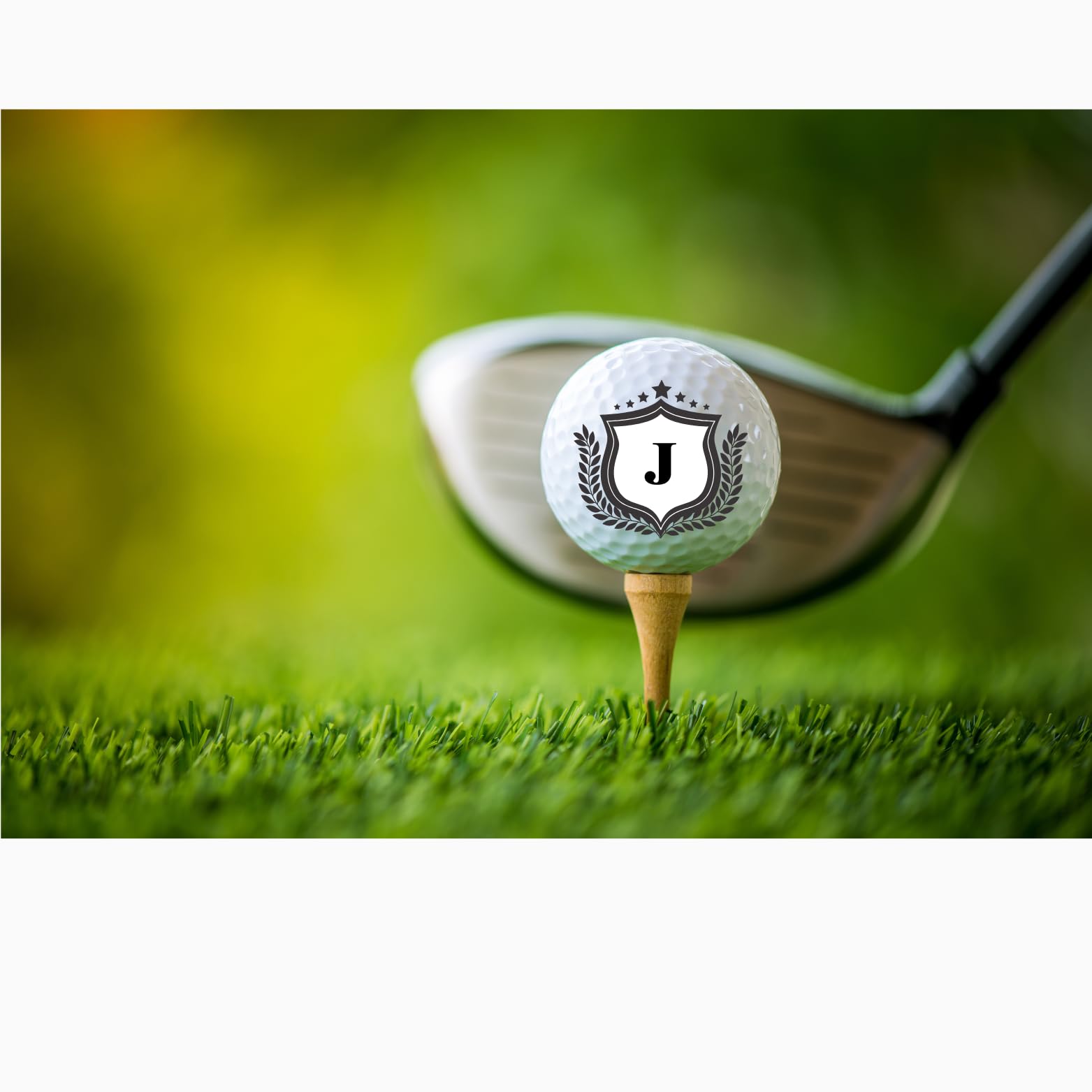 Personalized Custom Golf Balls Beautiful White Shield Royalty Designs | Multiple Designs Monogrammed Golf Gifts & Accessories. Includes Golf-Balls,Towel,Divot.