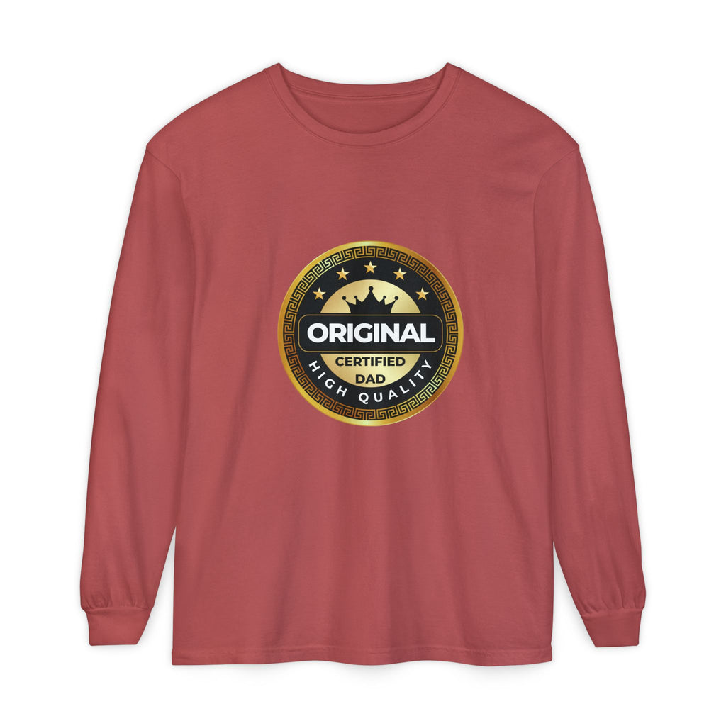 Original Certified Dad Badge T-Shirt | Long Sleeve, Vintage Seal Design
