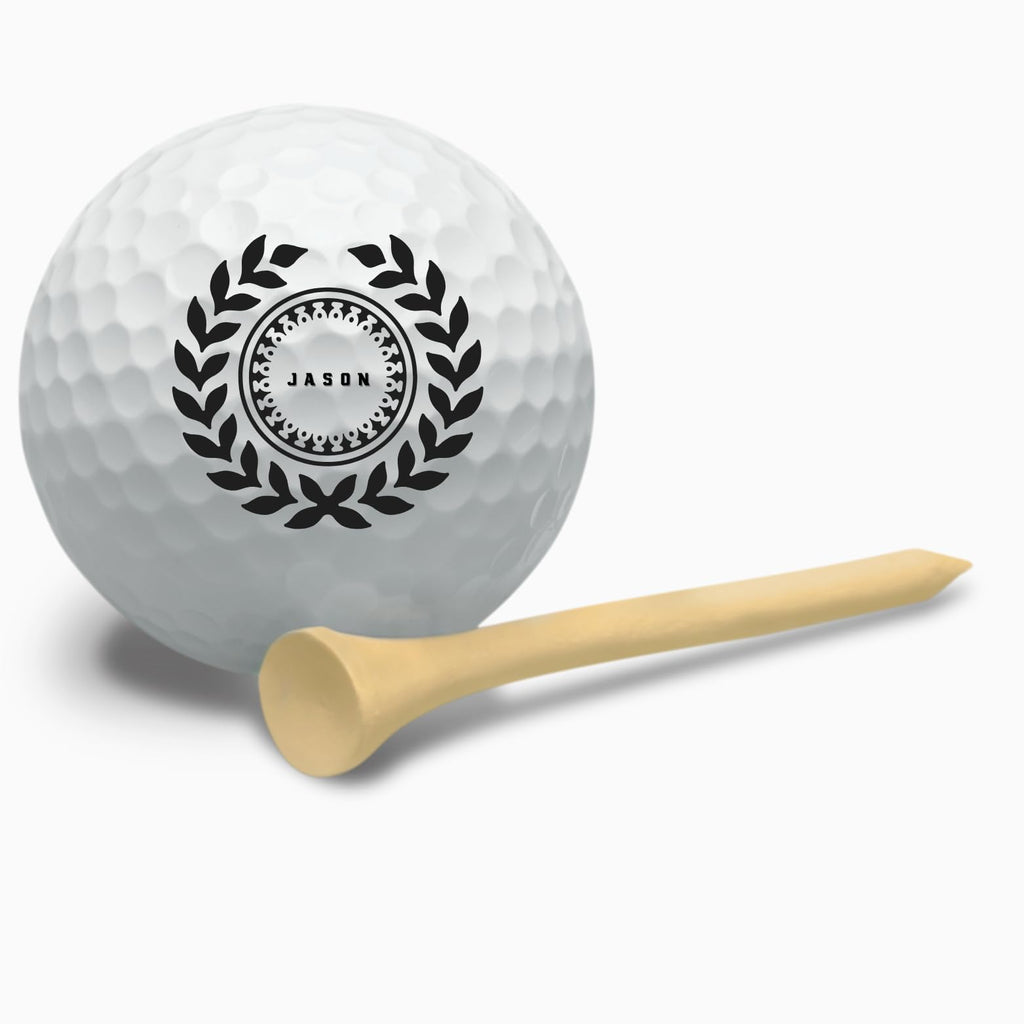 Personalized Custom Golf Balls Beautiful Shield Royalty | Multiple Designs Monogrammed Golf Gifts & Accessories. Includes Golf-Balls,Towel,Divot.
