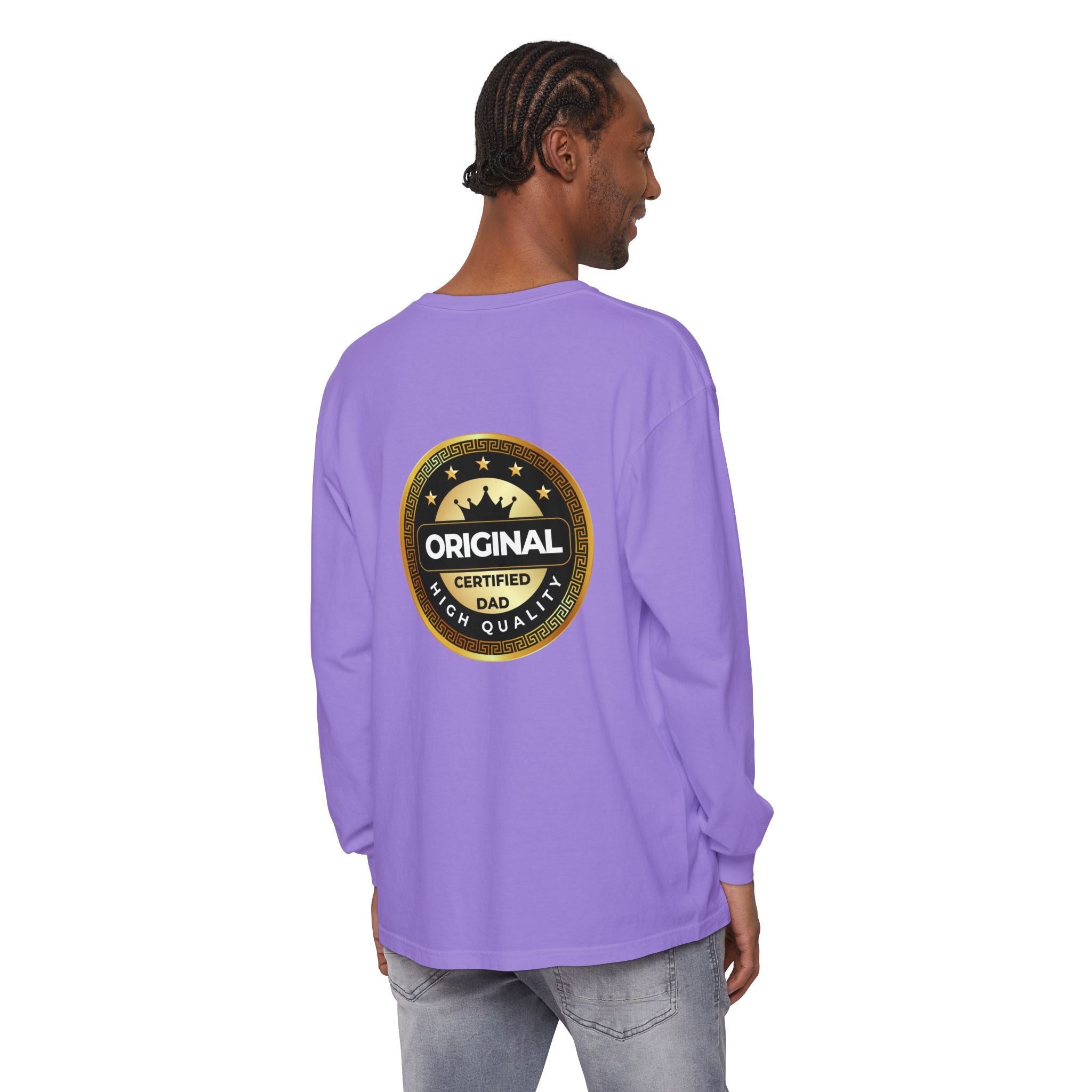 Original Certified Dad Badge T-Shirt | Long Sleeve, Vintage Seal Design