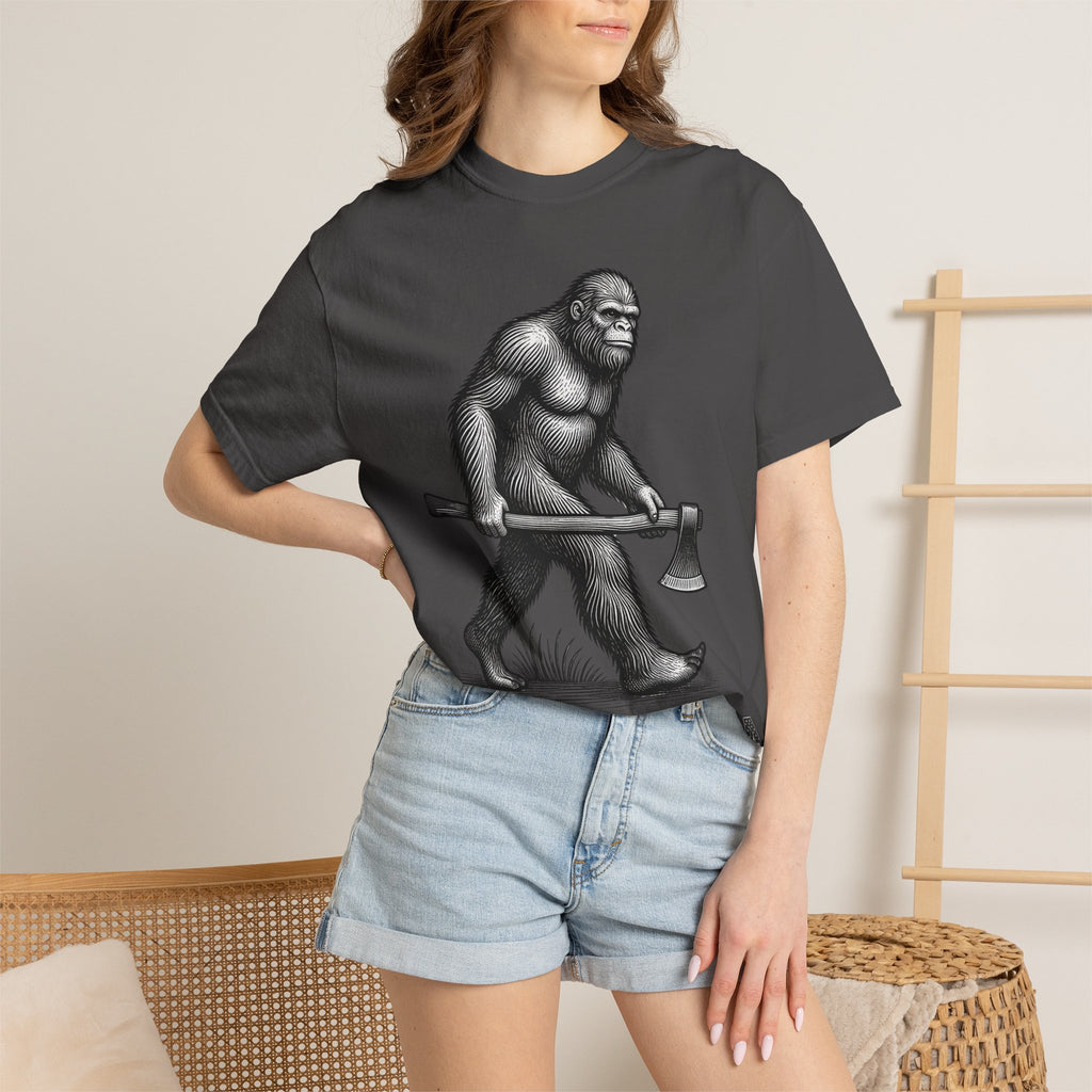 Sasquatch with Axe T-shirt | Vintage Bigfoot Illustration USA