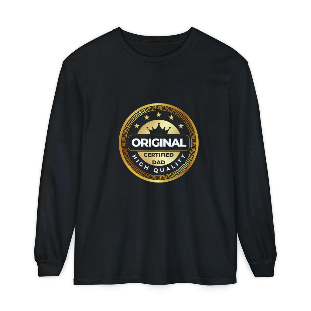 Original Certified Dad Badge T-Shirt | Long Sleeve, Vintage Seal Design