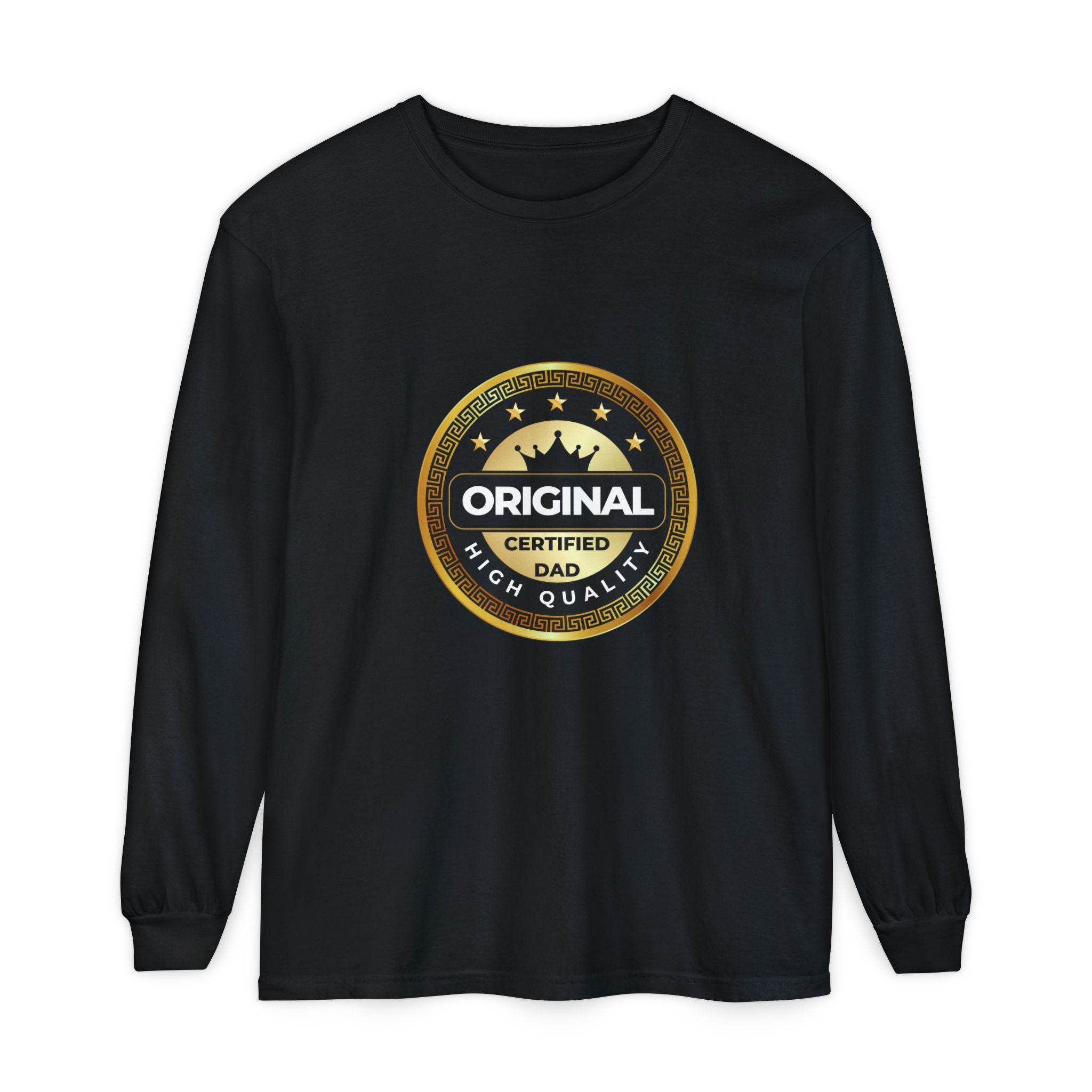 Original Certified Dad Badge T-Shirt | Long Sleeve, Vintage Seal Design