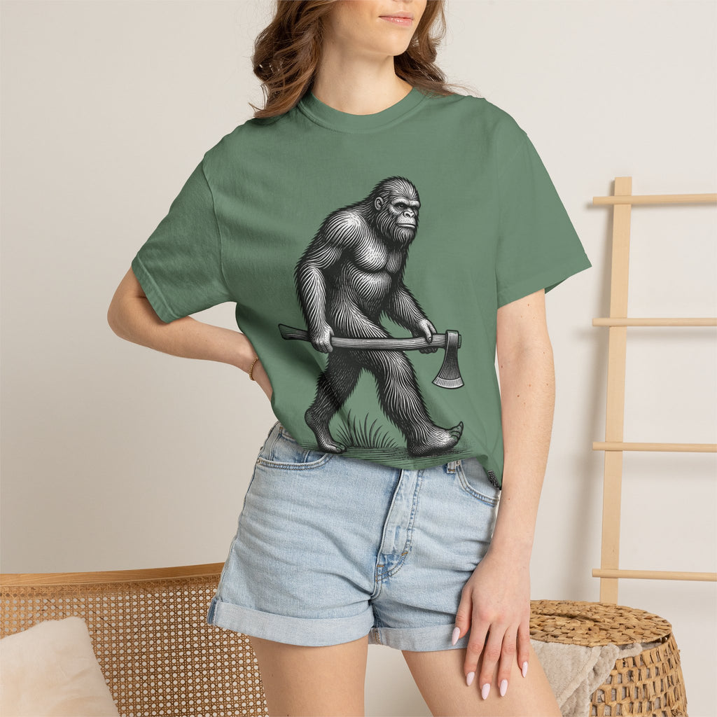 Sasquatch with Axe T-shirt | Vintage Bigfoot Illustration USA