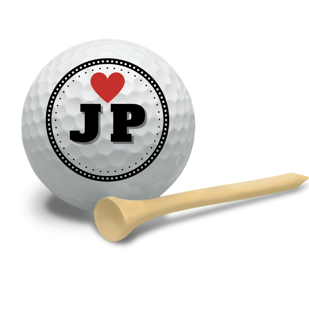 Personalized Custom Golf Balls Beautiful Red Heart Designs | Multiple Designs Monogrammed Golf Gifts & Accessories. Includes Golf-Balls,Towel,Divot.