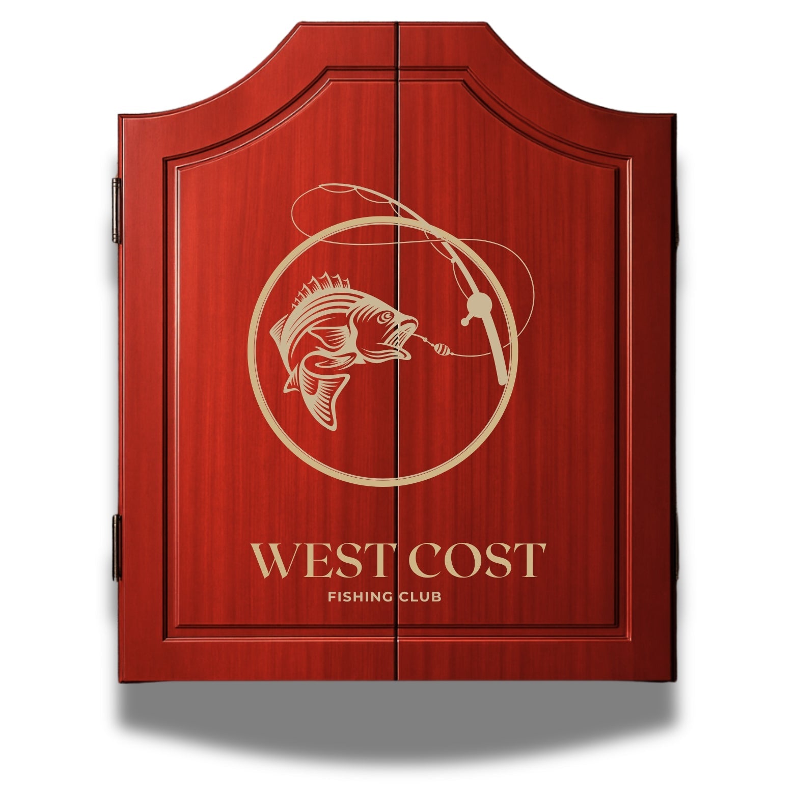 Laser engraved dartboard cabinet personalized gift