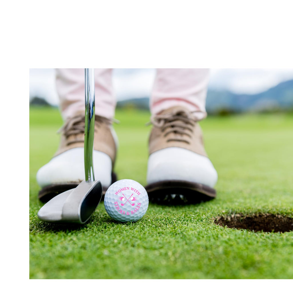 Golf Balls - Women with Sticks & Balls Gift Set - Includes 18 Golf Balls, Ideal for Birthdays, Mother's Day, Xmas, Holidays and More for Your Crazy Golfer (18)