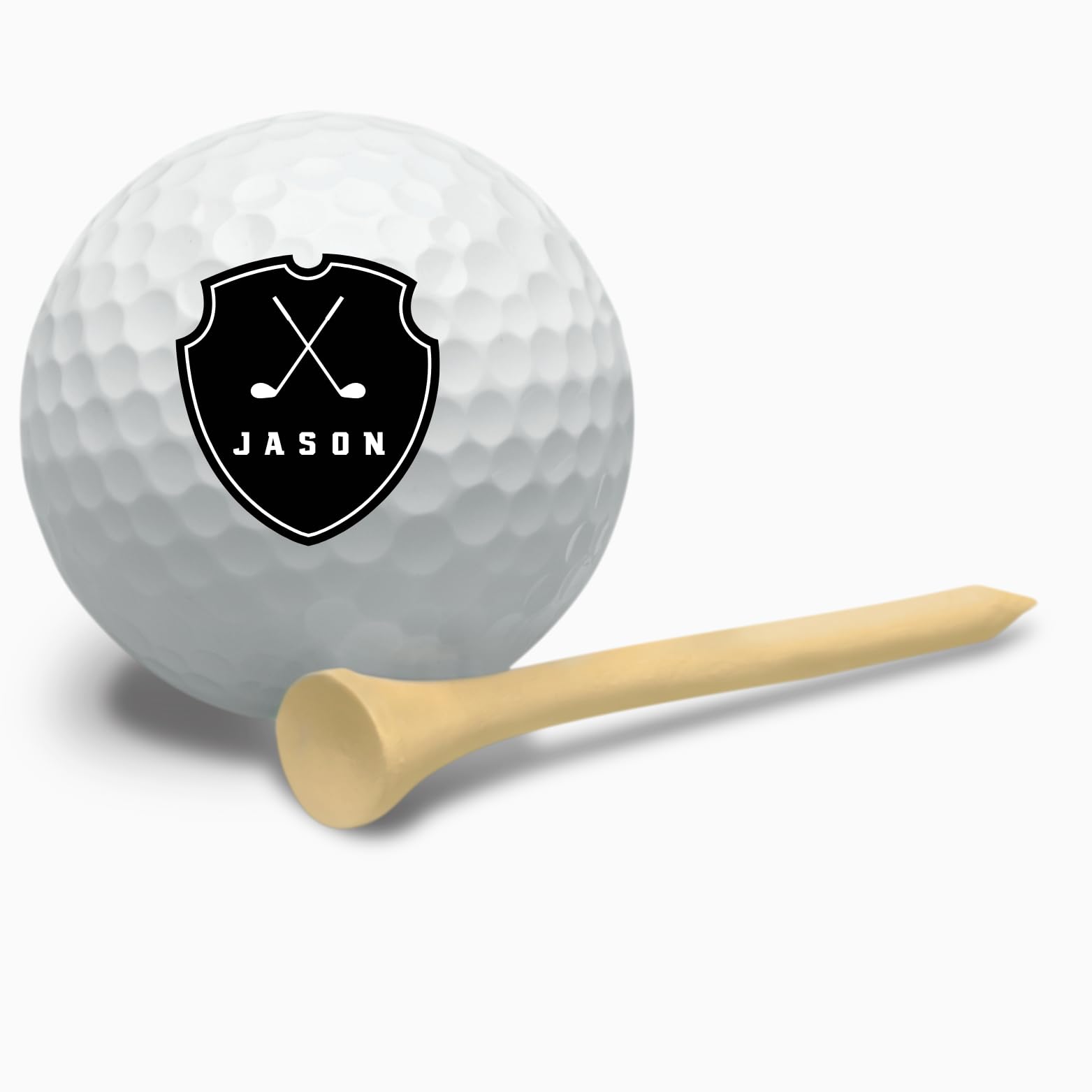 Personalized Custom Golf Balls Bueatiful Black Shield Royalty | Multiple Designs Monogrammed Golf Gifts & Accessories. Includes Golf-Balls,Towel,Divot.
