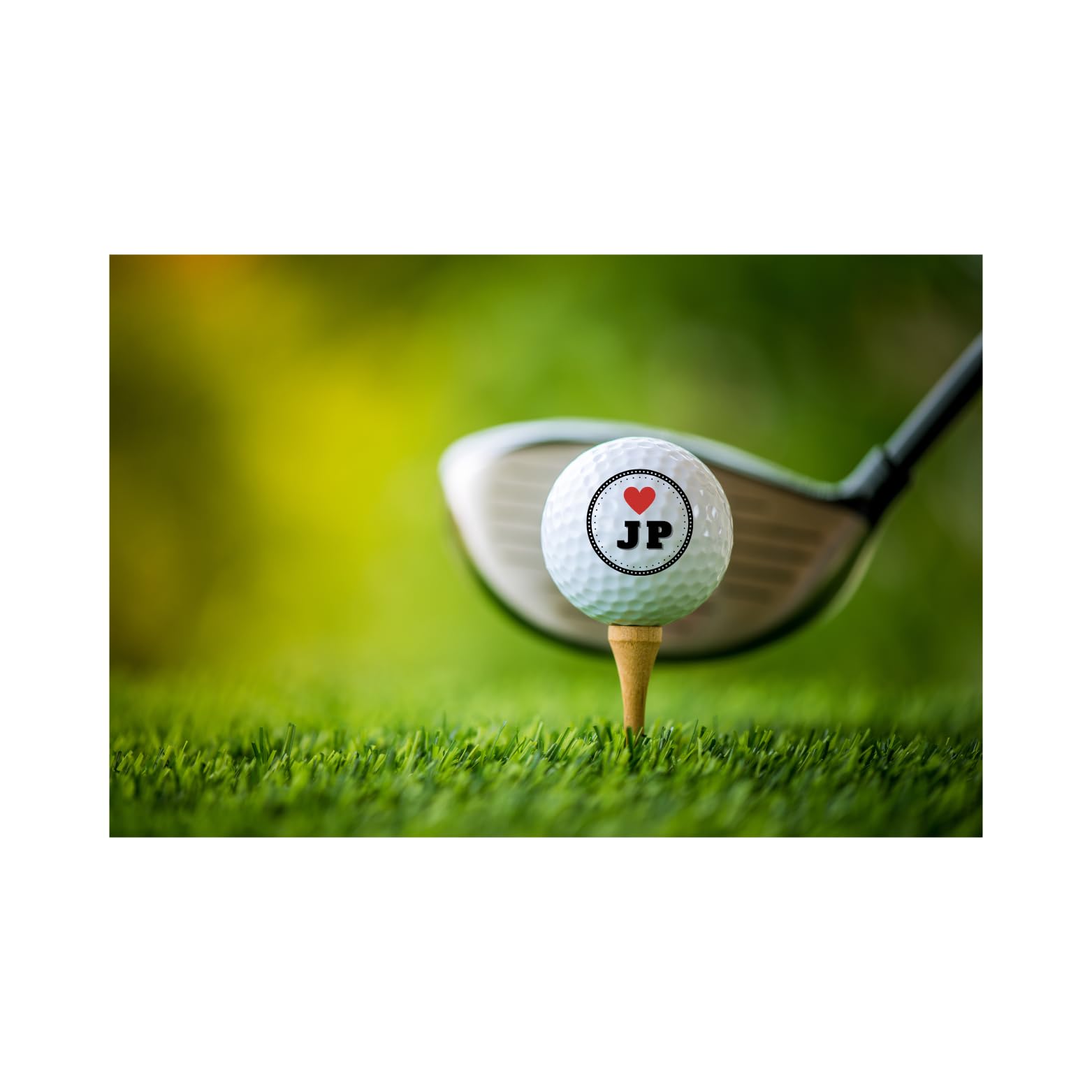 Personalized Custom Golf Balls Beautiful Red Heart Designs | Multiple Designs Monogrammed Golf Gifts & Accessories. Includes Golf-Balls,Towel,Divot.