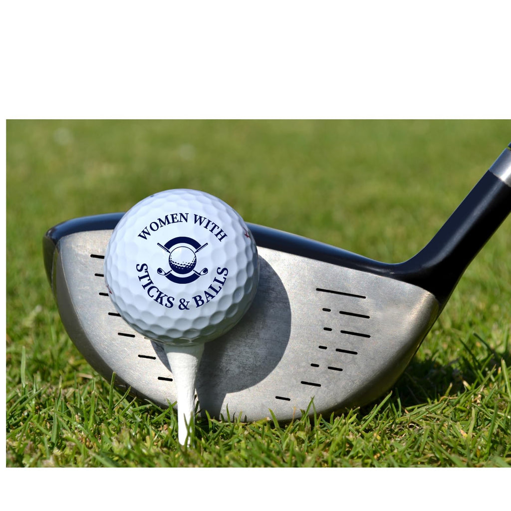 Golf Balls -Fun Design -Women with Sticks & Balls Gift Set - Includes Golf Balls,Towel,Divot & White Gift Box Ideal for Birthdays, Mother's Day, Xmas, Holidays and More for Your Crazy Golfer.